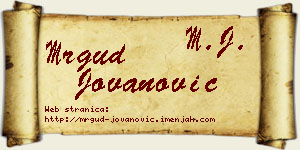 Mrgud Jovanović vizit kartica